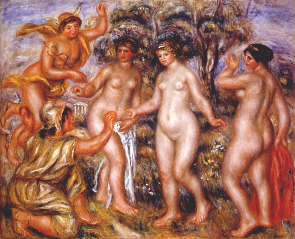 The judgment of Paris - Pierre-Auguste Renoir painting on canvas